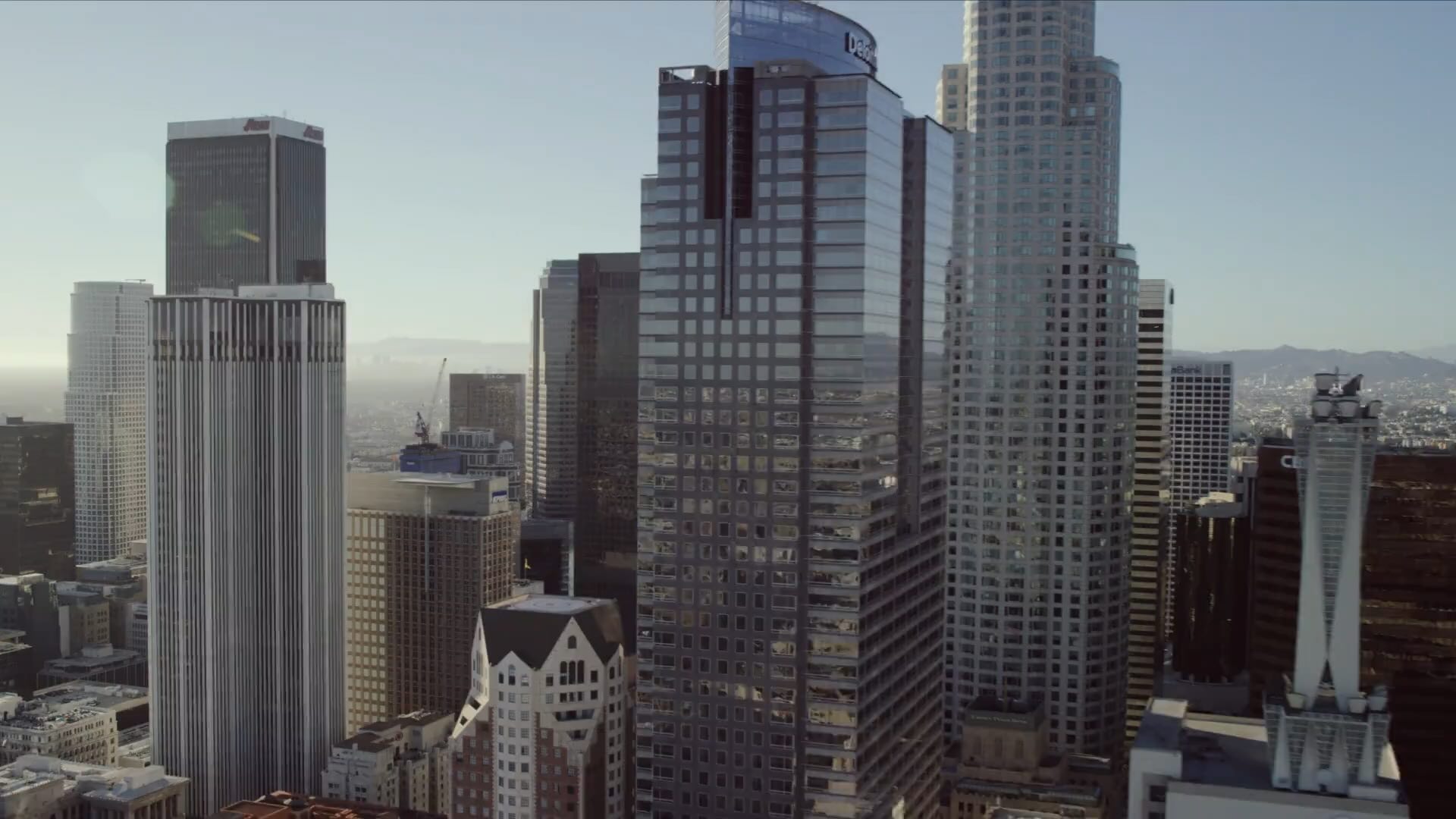 Downtown Los Angeles skyscrapers and skyline view.